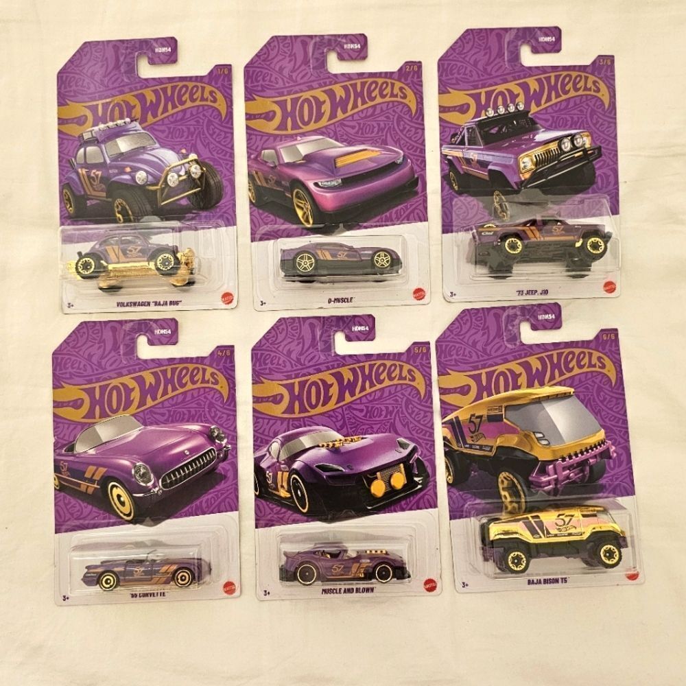 Hotwheels 57th Anniversary Full Set With Chase